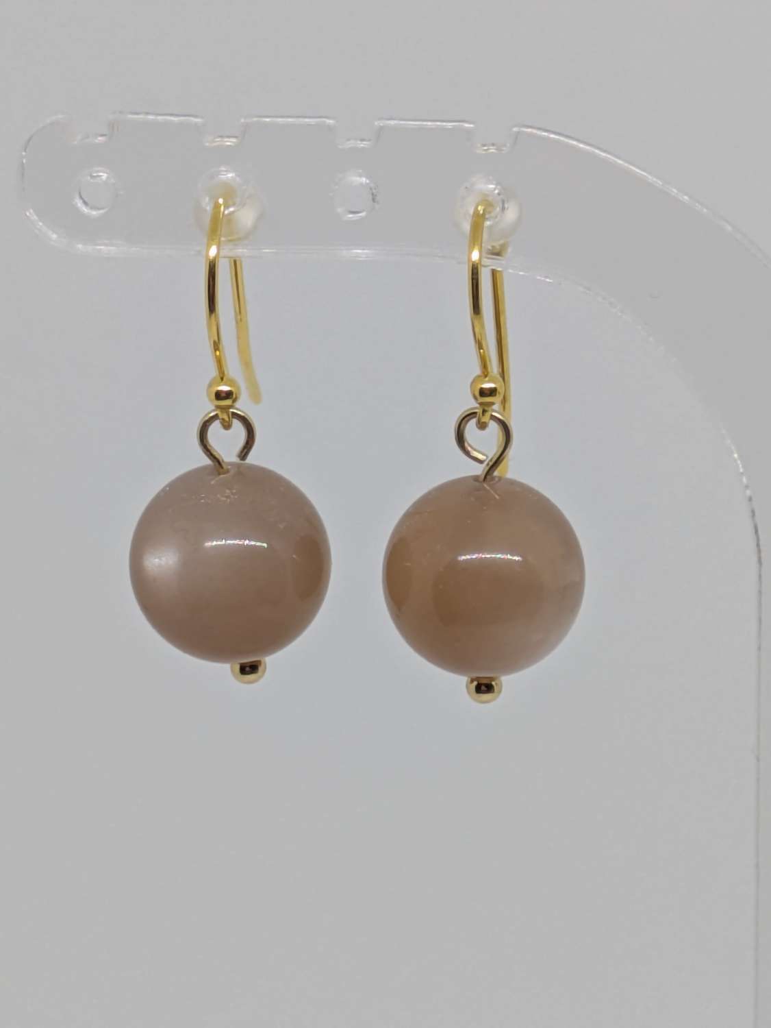 Mocha Moonstone Earrings (Gold Plated Sterling Silver shepherd hook) Mocha Moonstone Earrings (Gold Plated Sterling Silver shepherd hook)