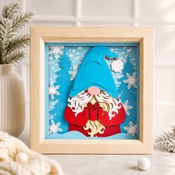 Christmas blue gonk shadow box 2