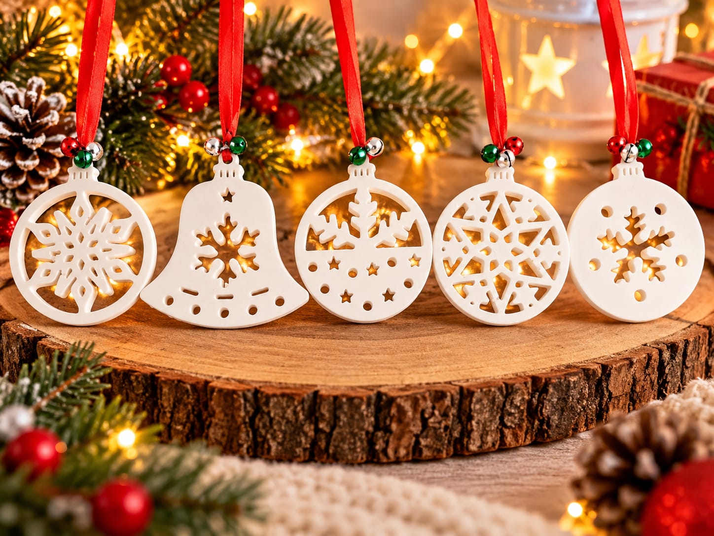 Set of 5 hanging scent infused Christmas decorations Set of 5 hanging scent infused Christmas decorations