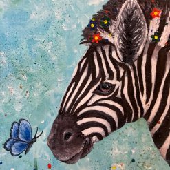 A4 Zebra Art Print – Whimsical Woodland Animal Illustration – Nursery Wall Art – EDS Charity Print – Donation to EDS UK