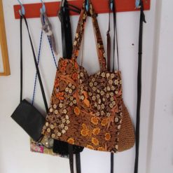 Tote bag handmade in a vintage brown floral fabric