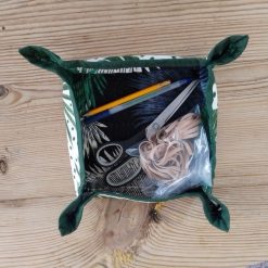 Fabric storage trays for use in the office, bathroom and bedroom.