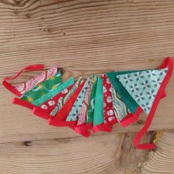 Christmas mini bunting in a red green colourway