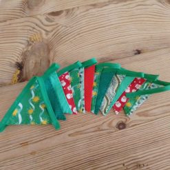 Christmas mini bunting in a green red colourway