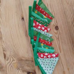 Christmas bunting in a green and red colourway