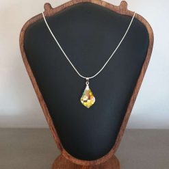 Yellow colour shift silver plated necklace