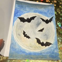 Halloween card hand painted artwork