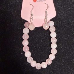 Rose quartz earrings and bracelet set