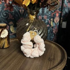 Baby pink handmade crochet scrunchie 2