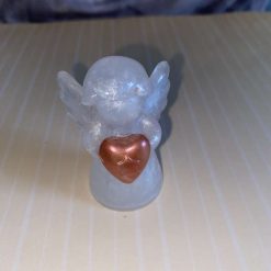 👼 WHITE PEARLESCENT ANGEL WITH ROSE RED HEART — Handmade Keepsake! ✨ 1 👼 WHITE PEARLESCENT ANGEL WITH ROSE RED HEART — Handmade Keepsake! ✨ 1