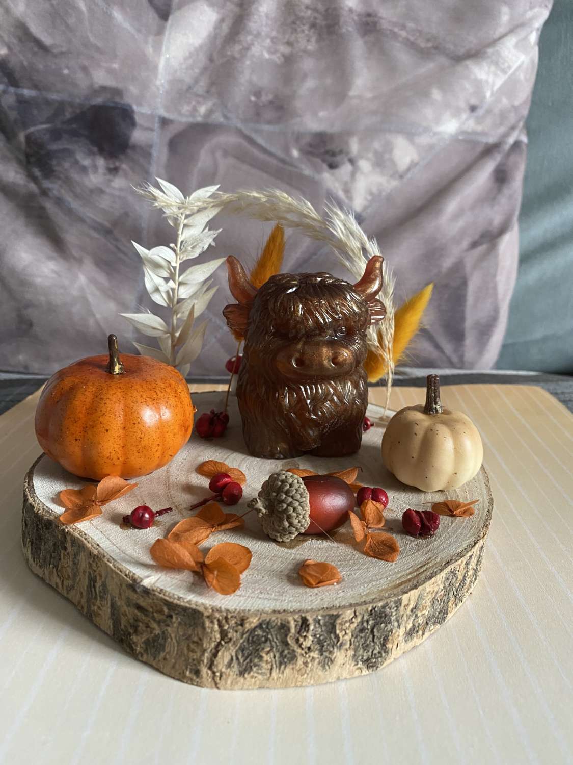 🐮 HIGHLAND COW — AUTUMNAL DISPLAY PIECE ✨ 🐮 HIGHLAND COW — AUTUMNAL DISPLAY PIECE ✨