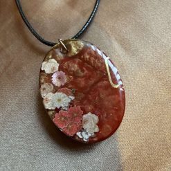 Handmade resin red pendant