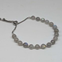 Stainless Steel (Silver Colour) Adjustable Bracelet with Labradorite