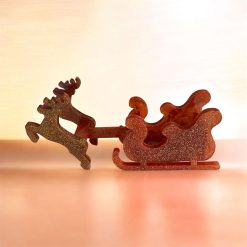 🛷 GOLDEN GLITTER RED SLEIGH & REINDEER — Handmade Christmas Magic! ✨