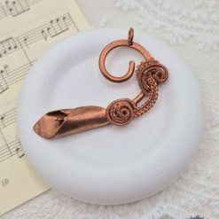 Wire Woven Bare Copper Calla Lily Pendant