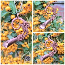 Wire Woven Bare Copper Calla Lily Pendant