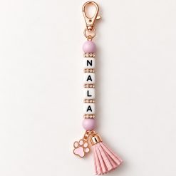 Personalised Handmade Beaded Bag Charm