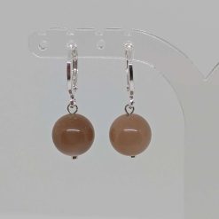 Mocha Moonstone Earrings (Sterling Silver Luxury)