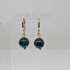 25ct Muton Fat (White) Jade Earrings (Gold Plated Sterling Silver Luxury Hoops)