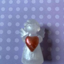 👼 WHITE PEARLESCENT ANGEL WITH ROSE RED HEART — Handmade Keepsake! ✨ 3 👼 WHITE PEARLESCENT ANGEL WITH ROSE RED HEART — Handmade Keepsake! ✨ 3
