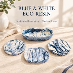 Blue & White Eco Resin Home Décor Set