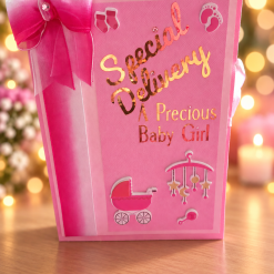 New Baby Girl Shadowbox Card