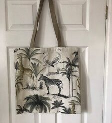 wild animal print handmade tote bag