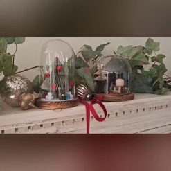 Handmade Christmas Glass Dome Decoration, Scandinavian Woodland Christmas Scene, Vintage Book Page Trees, Rustic Christmas Decor